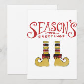 Cartes Pour Fêtes Annuelles Bonnes Fêtes Elf Chaussures (Devant / Derrière)