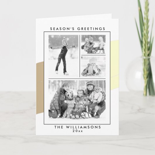 Cartes Pour Fêtes Annuelles Bonnes Fêtes Gold Paint Brush Swish Holiday (Devant)