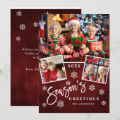 Cartes Pour Fêtes Annuelles Bonnes Fêtes Moderne Script 3 PHOTO Collage (Devant / Derrière)