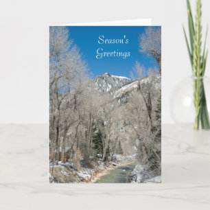 Cartes Pour Fêtes Annuelles Bonnes Fêtes Mountain Winter Stream