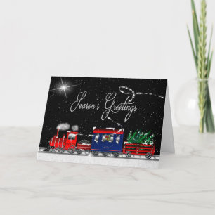 Cartes Pour Fêtes Annuelles Bonnes Fêtes (Noël) - Train de nuit neige