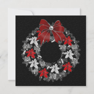 Cartes Pour Fêtes Annuelles Bonnes Fêtes Noir avec couronne argent