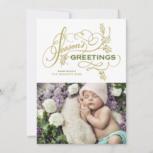 Cartes Pour Fêtes Annuelles Bonnes Fêtes photo florissantes élégantes (Devant)