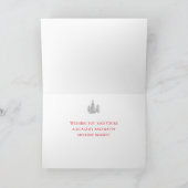 Cartes Pour Fêtes Annuelles Bonnes Fêtes Pine Trees Typographie rouge (Intérieur)