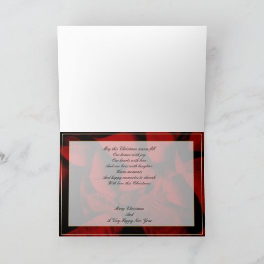 Cartes Pour Fêtes Annuelles Bonnes Fêtes Poinsettia Velvet Rouge (Intérieur)