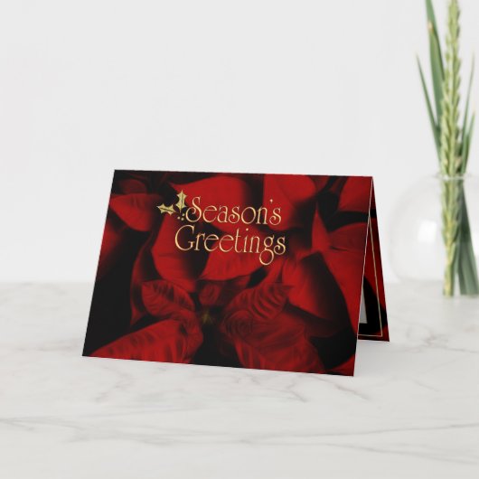 Cartes Pour Fêtes Annuelles Bonnes Fêtes Poinsettia Velvet Rouge (Devant)