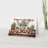 Cartes Pour Fêtes Annuelles Bonnes Fêtes Pots Succulents Noël (Devant)