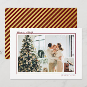 Cartes Pour Fêtes Annuelles Bonnes Fêtes Red & Gold Stripes Photo