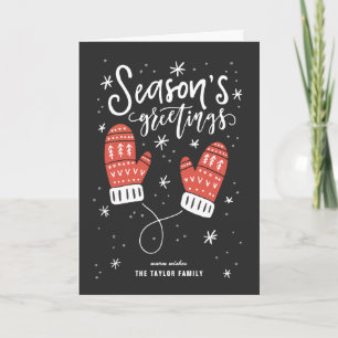 Cartes Pour Fêtes Annuelles Bonnes Fêtes Red Mittens Photo de vacances