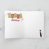 Cartes Pour Fêtes Annuelles Bonnes Fêtes Rétro MCM Cool Chat Noël (Intérieur)