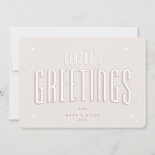 Cartes Pour Fêtes Annuelles Bonnes Fêtes rose pâle Étoiles rétro Appartement