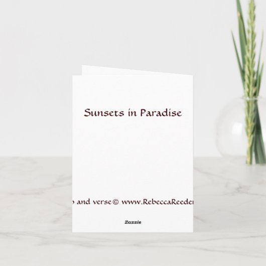 Cartes Pour Fêtes Annuelles Bonnes fêtes salutations tropicales de coucher du (Dos)