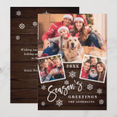 Cartes Pour Fêtes Annuelles Bonnes Fêtes Script moderne 3 PHOTO Salutation (Devant / Derrière)