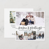 Cartes Pour Fêtes Annuelles Bonnes Fêtes Script Photo Collage Noël (Devant / Derrière)