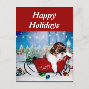 Cartes Pour Fêtes Annuelles Bonnes fêtes Shih Tzu