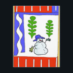 Cartes Pour Fêtes Annuelles Bonnes Fêtes Snowman<br><div class="desc">Bonnes Fêtes Snowman, style abstrait, </div>