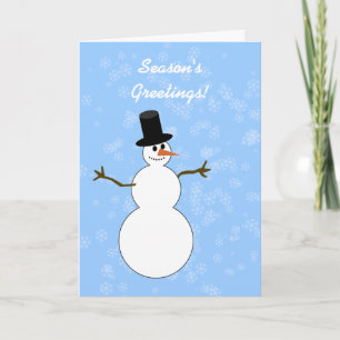 Cartes Pour Fêtes Annuelles Bonnes Fêtes Snowman avec Flocon de neige