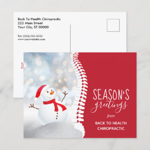 Cartes Pour Fêtes Annuelles Bonnes Fêtes Snowman Chiropratique
