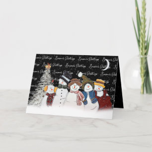 Cartes Pour Fêtes Annuelles Bonnes Fêtes Snowmen Dans Les Snowflakes