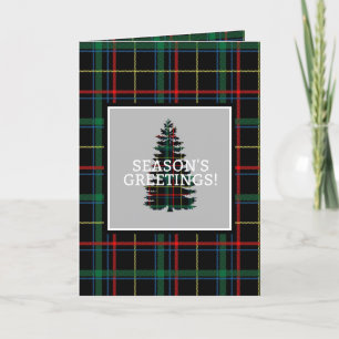Cartes Pour Fêtes Annuelles Bonnes Fêtes Tartan Plaid Christmas Tree
