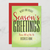 Cartes Pour Fêtes Annuelles Bonnes Fêtes Typographie Entreprise (Devant / Derrière)