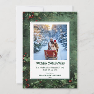 Cartes Pour Fêtes Annuelles Bonnes Fêtes : Un Noël Holly Jolly