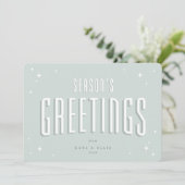 Cartes Pour Fêtes Annuelles Bonnes Fêtes Vert pâle Étoiles Rétro Appartement (Debout devant)