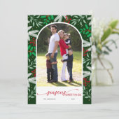 Cartes Pour Fêtes Annuelles Bonnes Fêtes vertes en arc de verdure (Debout devant)