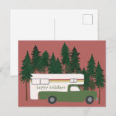 Cartes Pour Fêtes Annuelles BONNES VACANCES Camping Camper Camping Camping Cam (Devant / Derrière)