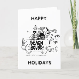 CARTES POUR FÊTES ANNUELLES BONNES VACANCES DE NOUS "BEACH BOUND BUMS"