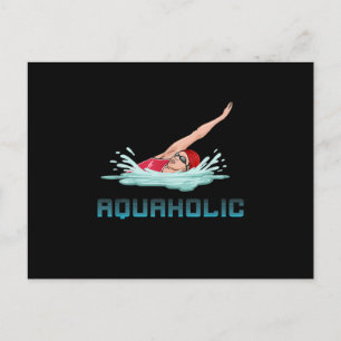 Cartes Pour Fêtes Annuelles Bonnet de bain Lunettes de natation Nager Amour Dr