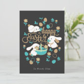 Cartes Pour Fêtes Annuelles Bonnets de Pâques (Debout devant)