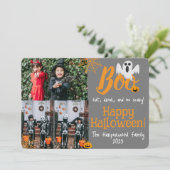 Cartes Pour Fêtes Annuelles Boo citrouille jack-o-lantern Collage photo Hallow (Debout devant)