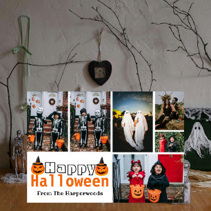 Cartes Pour Fêtes Annuelles Boo Citrouille Jack-o'-lantern Photo Éffrayante Ha