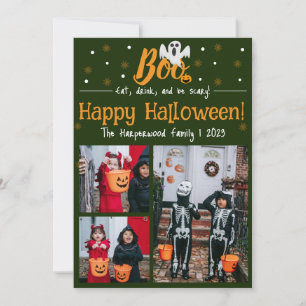 Cartes Pour Fêtes Annuelles Boo citrouille jack-o-lanterne Halloween Collage p
