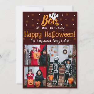 Cartes Pour Fêtes Annuelles Boo citrouille jack-o-lanterne Halloween Collage p