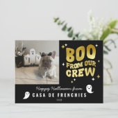 Cartes Pour Fêtes Annuelles Boo de l'équipe | Photo dorée Halloween Moderne Ré (Debout devant)