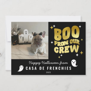Cartes Pour Fêtes Annuelles Boo de l'équipe Photo Halloween Moderne Rétro en