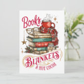 Cartes Pour Fêtes Annuelles Books Blankets and Hot Cocoa (Debout devant)