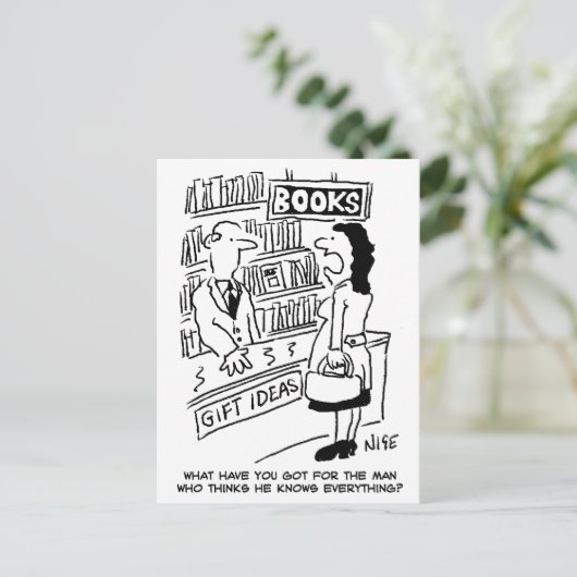 Cartes Pour Fêtes Annuelles Bookshop Customer asks Shopkeeper a Question (Debout devant)