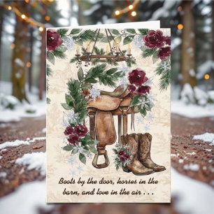 Cartes Pour Fêtes Annuelles Boots & Bling Cowgirl Noël