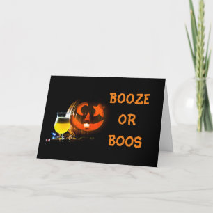 CARTES POUR FÊTES ANNUELLES **BOOZE OU BOOS** PREMIER POUR NOUS À HALLOWEEN?