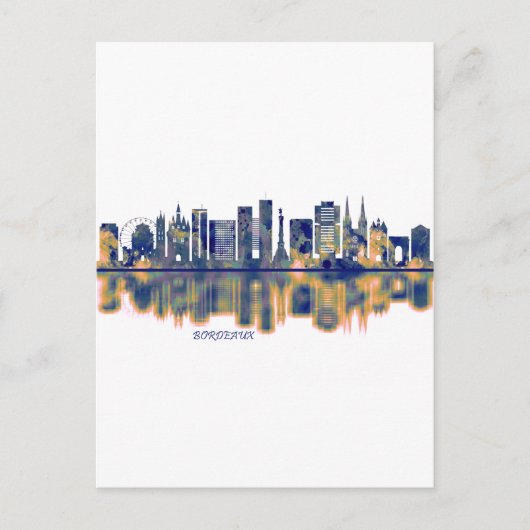 Cartes Pour Fêtes Annuelles Bordeaux Skyline (Devant)