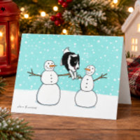 Border Collie avec bonhommes de neige | Noël d'agi