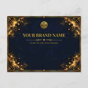 Cartes Pour Fêtes Annuelles Bordereau d'expédition de bijoux Navy Or Luxe