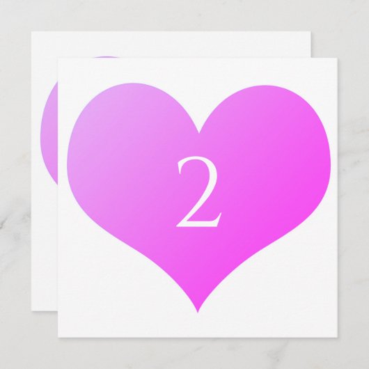 Cartes Pour Fêtes Annuelles Bordure coeur des numéros de tableau (Devant / Derrière)