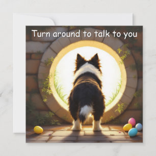 Cartes Pour Fêtes Annuelles Bordure Collie chien - Pâques