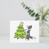 Cartes Pour Fêtes Annuelles Bordure Collie Noël (Debout devant)
