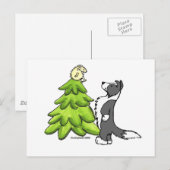 Cartes Pour Fêtes Annuelles Bordure Collie Noël (Devant / Derrière)
