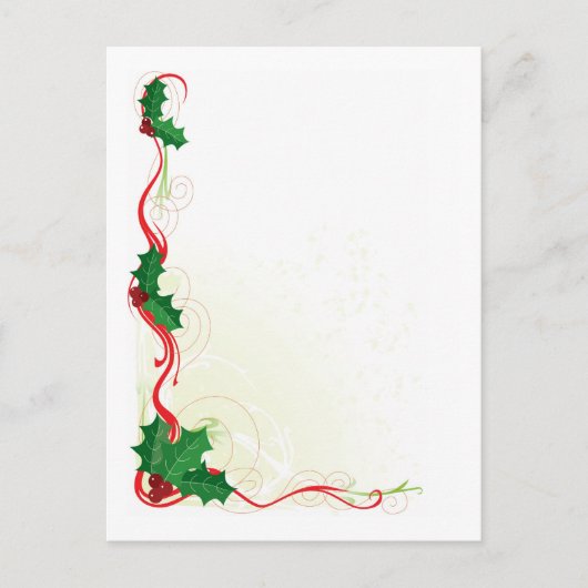 Cartes Pour Fêtes Annuelles Bordure de Noël Holly (Devant)